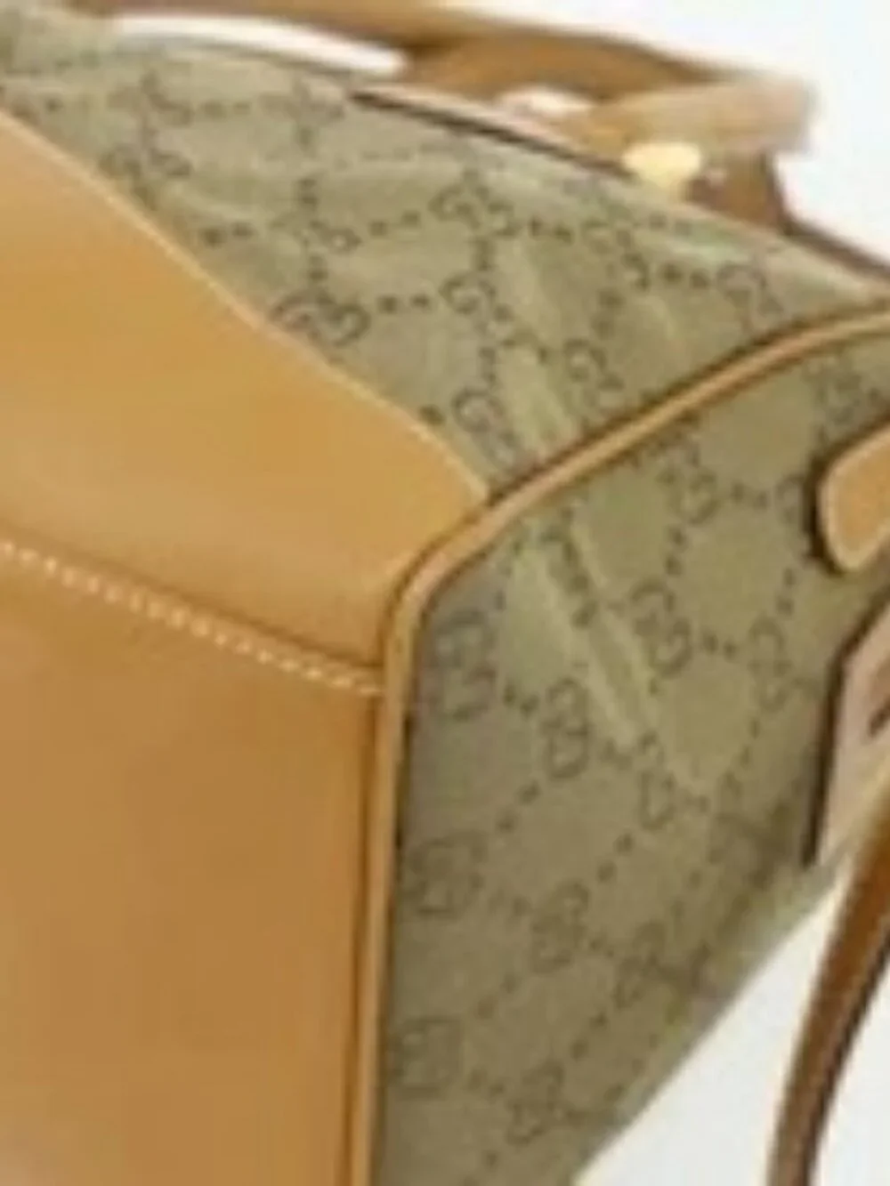 GUCCI GG Canvas Hand Bag 2way Beige Gold 000 2854 0281 Auth